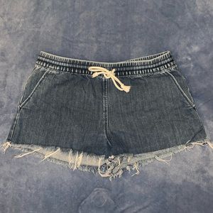 Aerie drawstring jean shorts